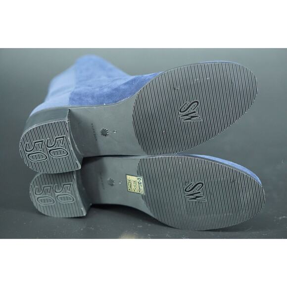 Stuart Weitzman Reserve Stretch Suede Blue Ankle Boots Size 6 NEW $495 Navy 5050 - Picture 12 of 12